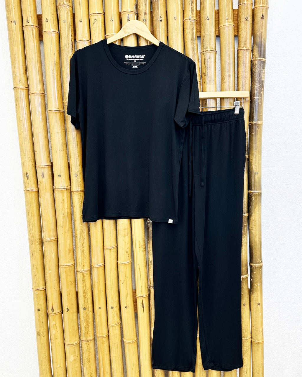 Spun Bamboo Men's Soft Bamboo Lounge Pajama Set - Short Sleeve Top & Pants — comparison shot