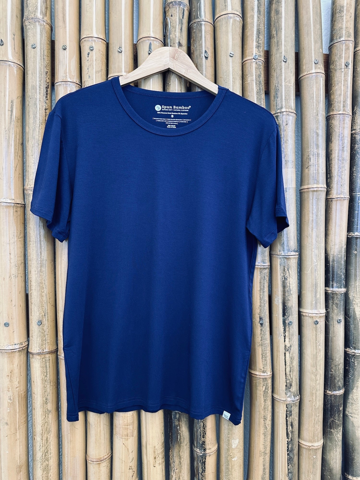 Spun Bamboo Men's Soft Bamboo Lounge Short Sleeve T-Shirt — in-use photo