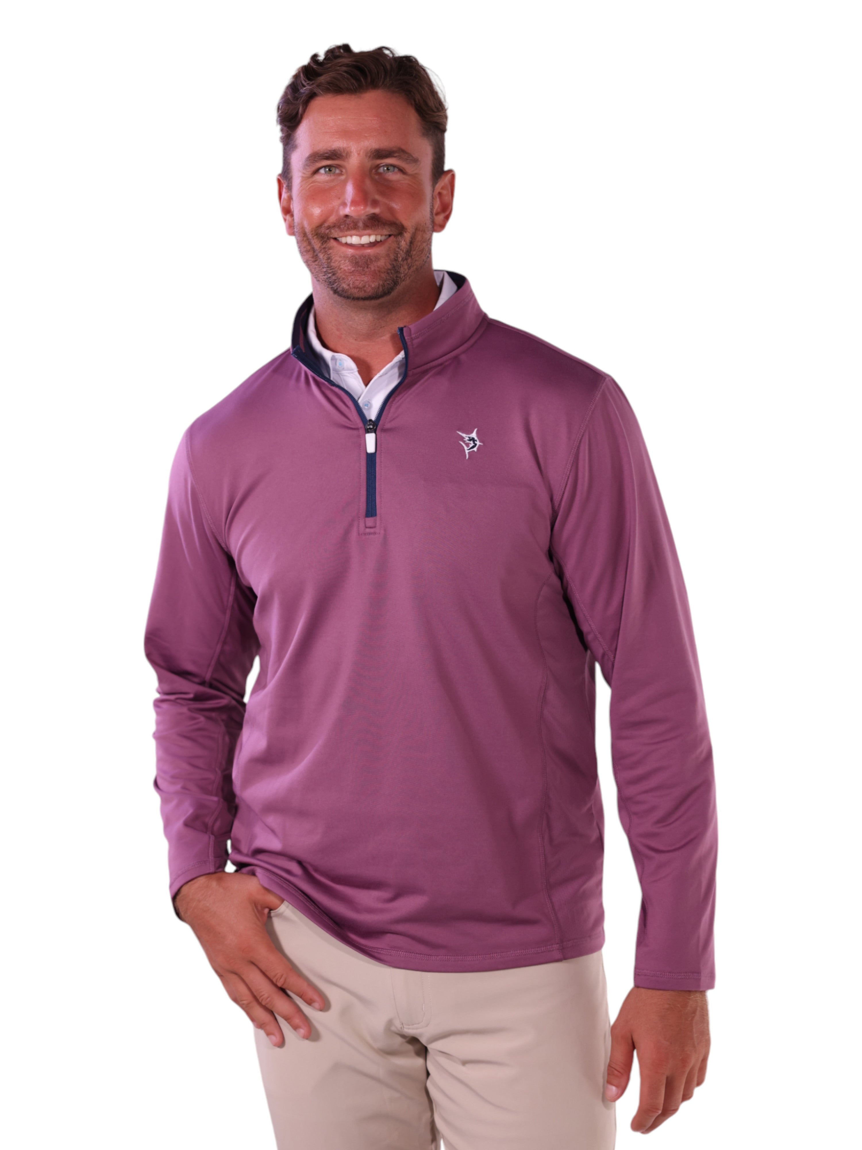 Montauk Quarter Zip Midweight Comfort – White Water Life, view 4