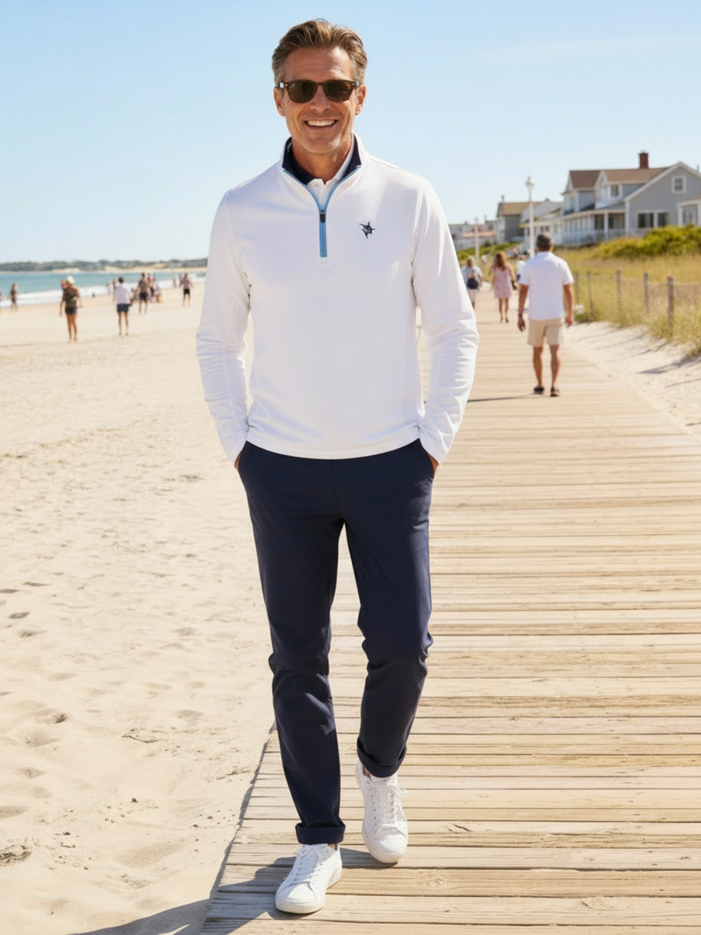 White Water Life Montauk Quarter Zip Midweight Comfort — construction detail