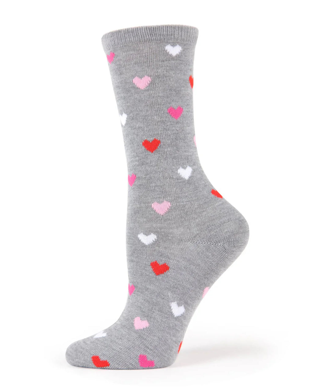KADOU BOUTIQUE Multi Hearts Bamboo Crew Socks — main product shot