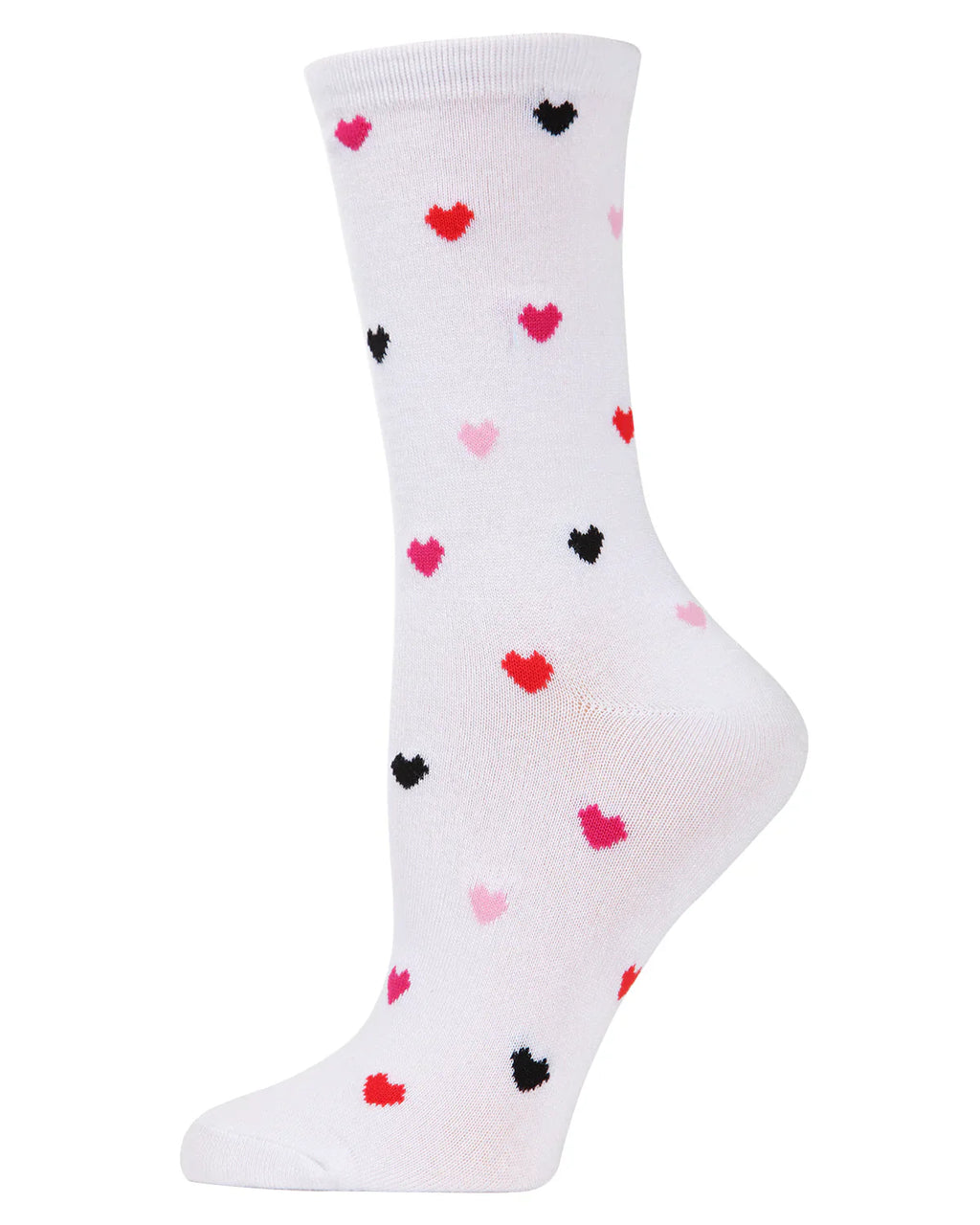 KADOU BOUTIQUE Multi Hearts Bamboo Crew Socks — detail close-up