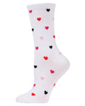 KADOU BOUTIQUE Multi Hearts Bamboo Crew Socks — detail close-up