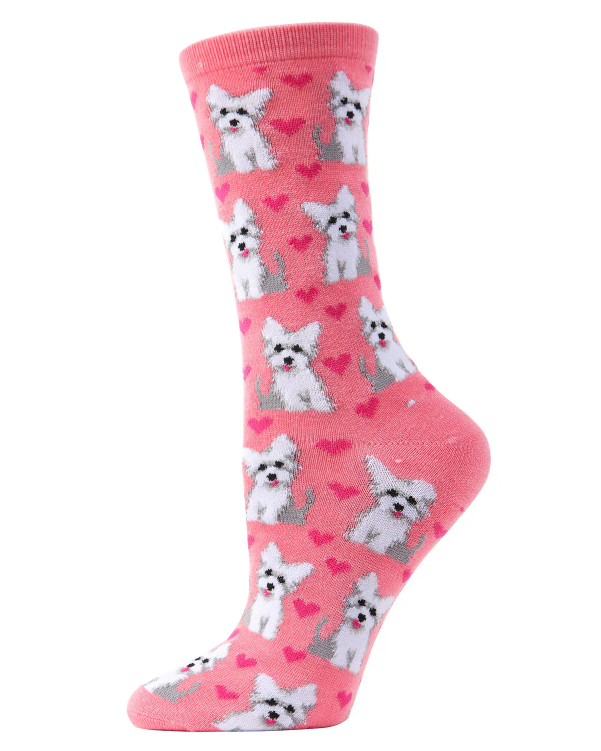 KADOU BOUTIQUE Puppy Love Bamboo Crew Socks — main product shot