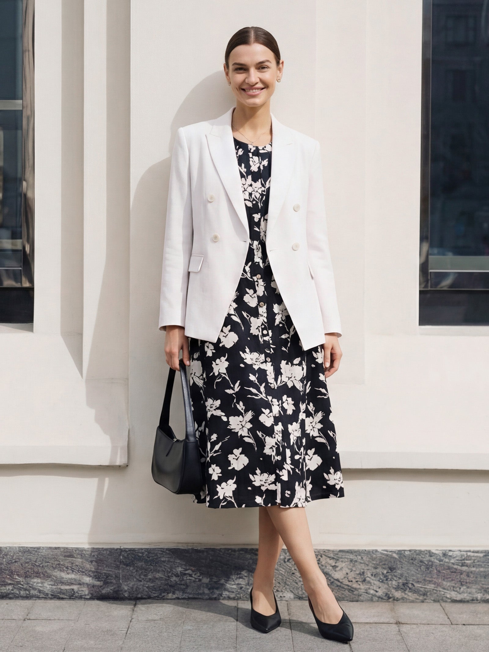 LINTICO 100% Linen Floral Printed Gathered Maxi Dress ELODIE — dresses-maxi dresses-linen category context