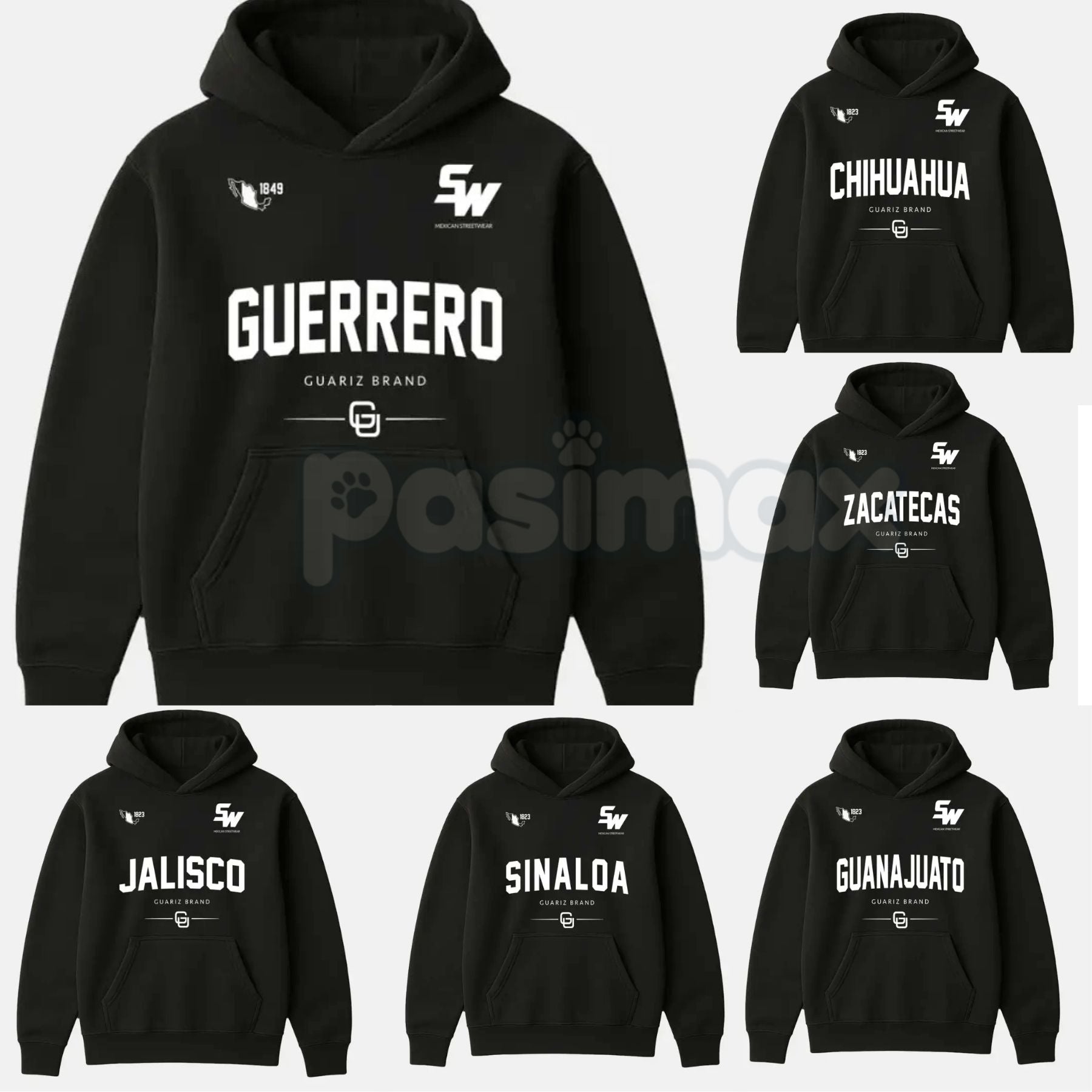 Pasimax MX STREETWEAR STATE Hoodie – Custom State Pride Pullover, Mexican Culture & Streetwear Graphic Apparel, Unisex — main