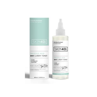 Skin401 Salicylic Acid BHA Clarify Toner 200ml - Vegan Acne Treatment & Exfoliating Skincare