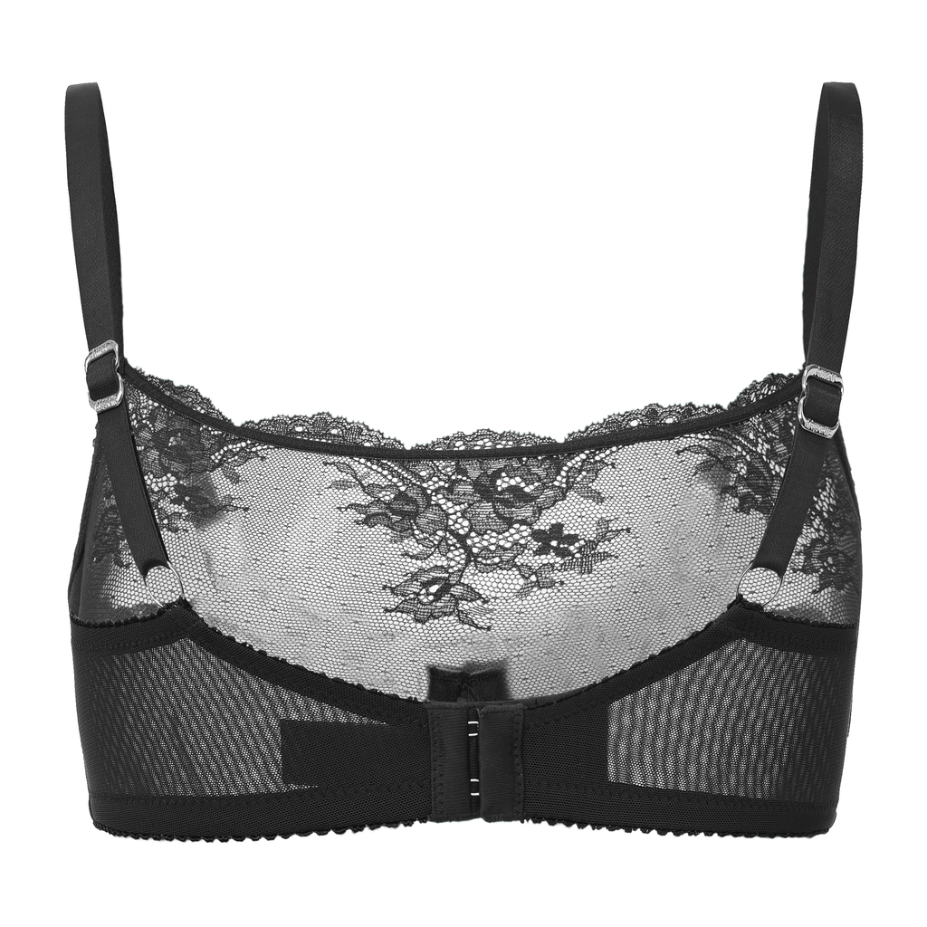 Amour d'Agnette Amour d'Agnette Kim High-Neck Sheer Lace Underwire Bra — French Lingerie — main product shot