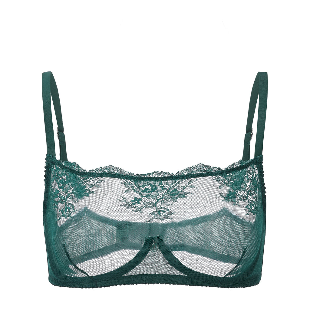 Amour d'Agnette Kim High-Neck Sheer Lace Underwire Bra — detail shot 10