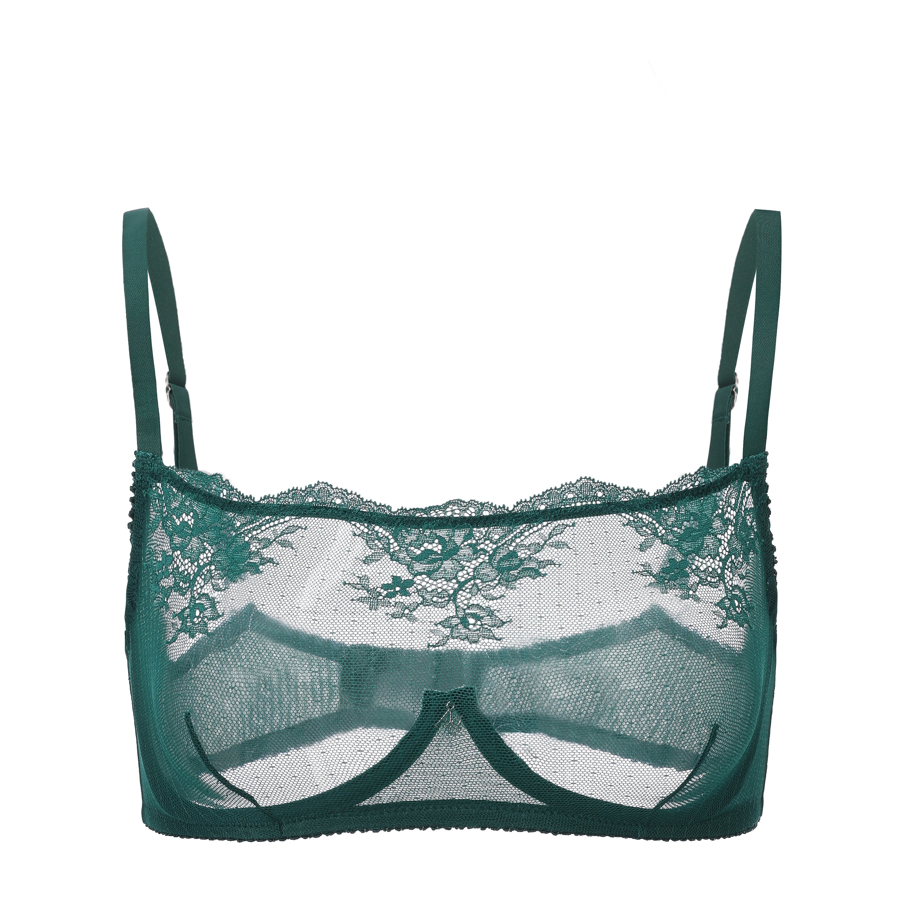 Amour d'Agnette Kim High-Neck Sheer Lace Underwire Bra — detail shot 10