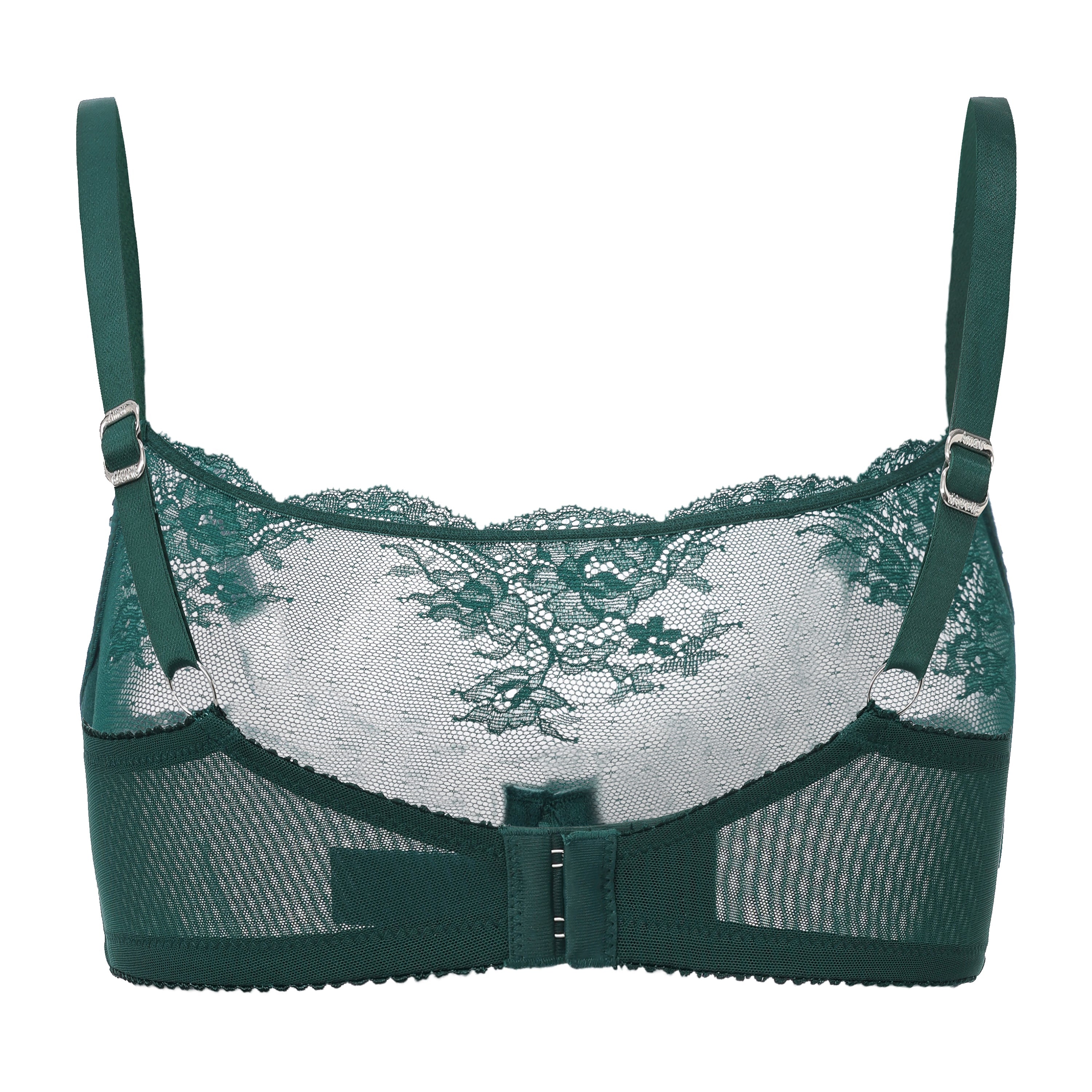 Amour d'Agnette Amour d'Agnette Kim High-Neck Sheer Lace Underwire Bra — French Lingerie — detail close-up