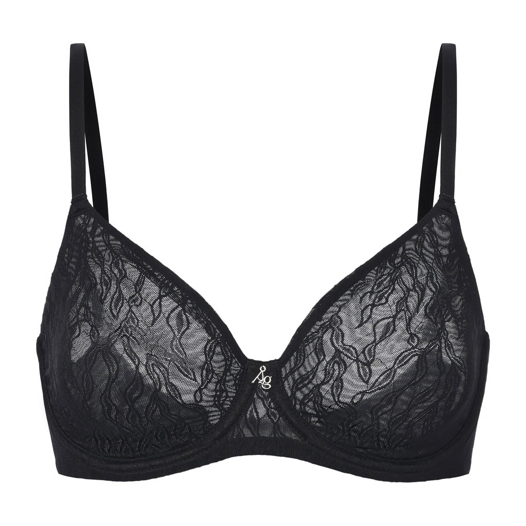 Amour d'Agnette Julie Molded Lace & Mesh T-Shirt Bra — under-tee invisible demo