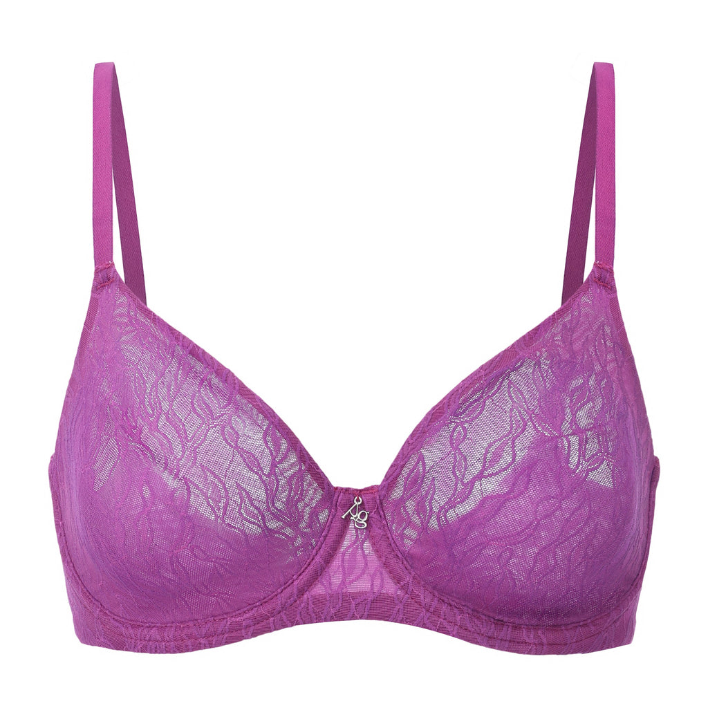 Amour d'Agnette Julie Molded Lace & Mesh T-Shirt Bra — detail shot 8