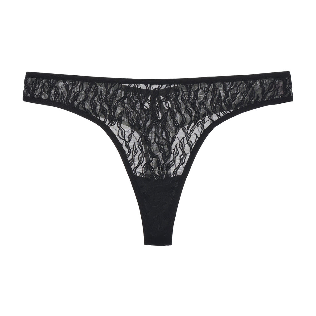 Amour d'Agnette Julie Everyday Lace Thong — cotton gusset interior