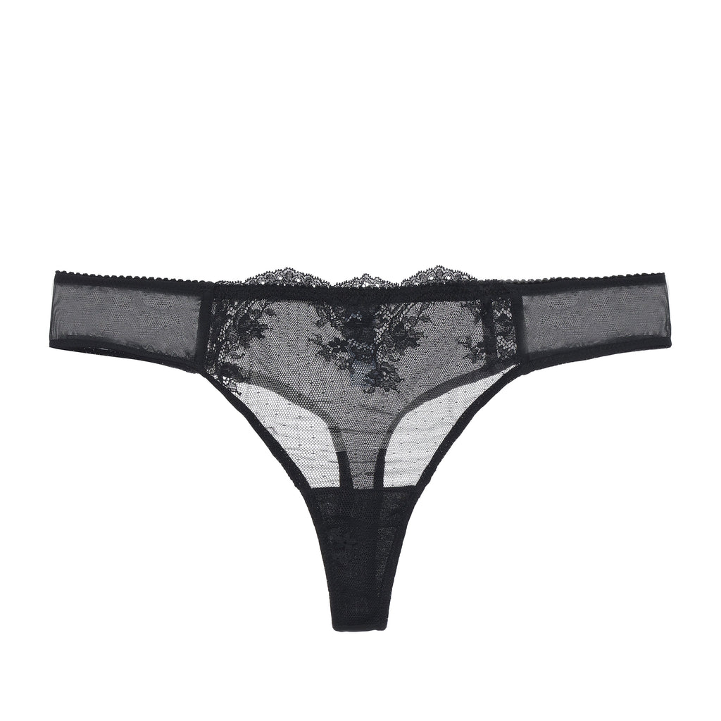 Amour d'Agnette Kim Stretch Lace & Mesh Thong — thong product shot