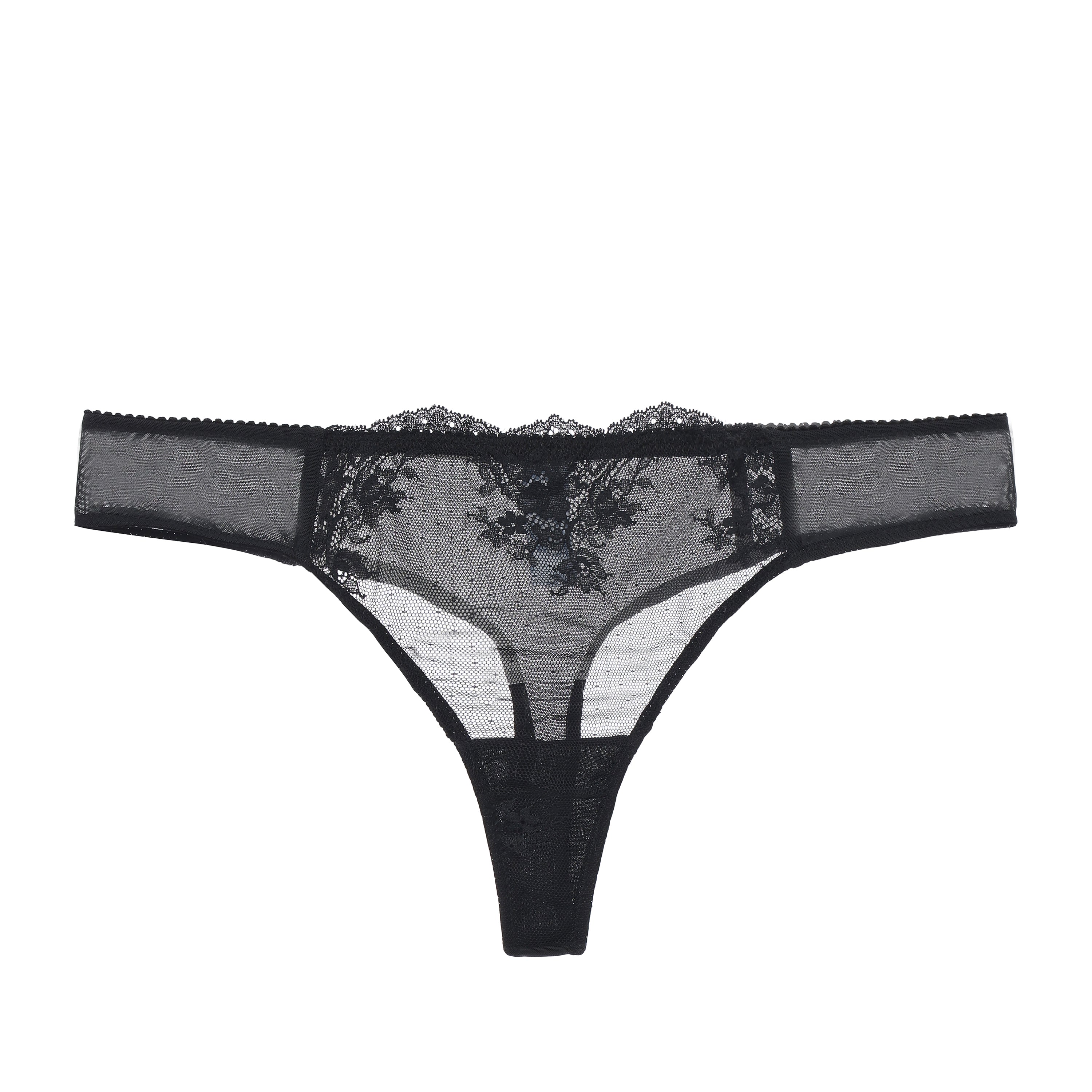 Amour d'Agnette Kim Stretch Lace & Mesh Thong — thong product shot