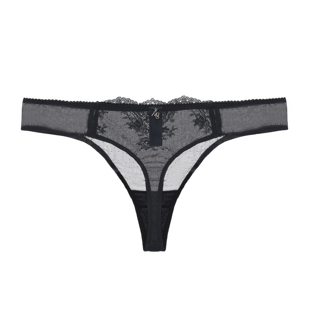 Amour d'Agnette Kim Stretch Lace & Mesh Thong — soft elastic edge