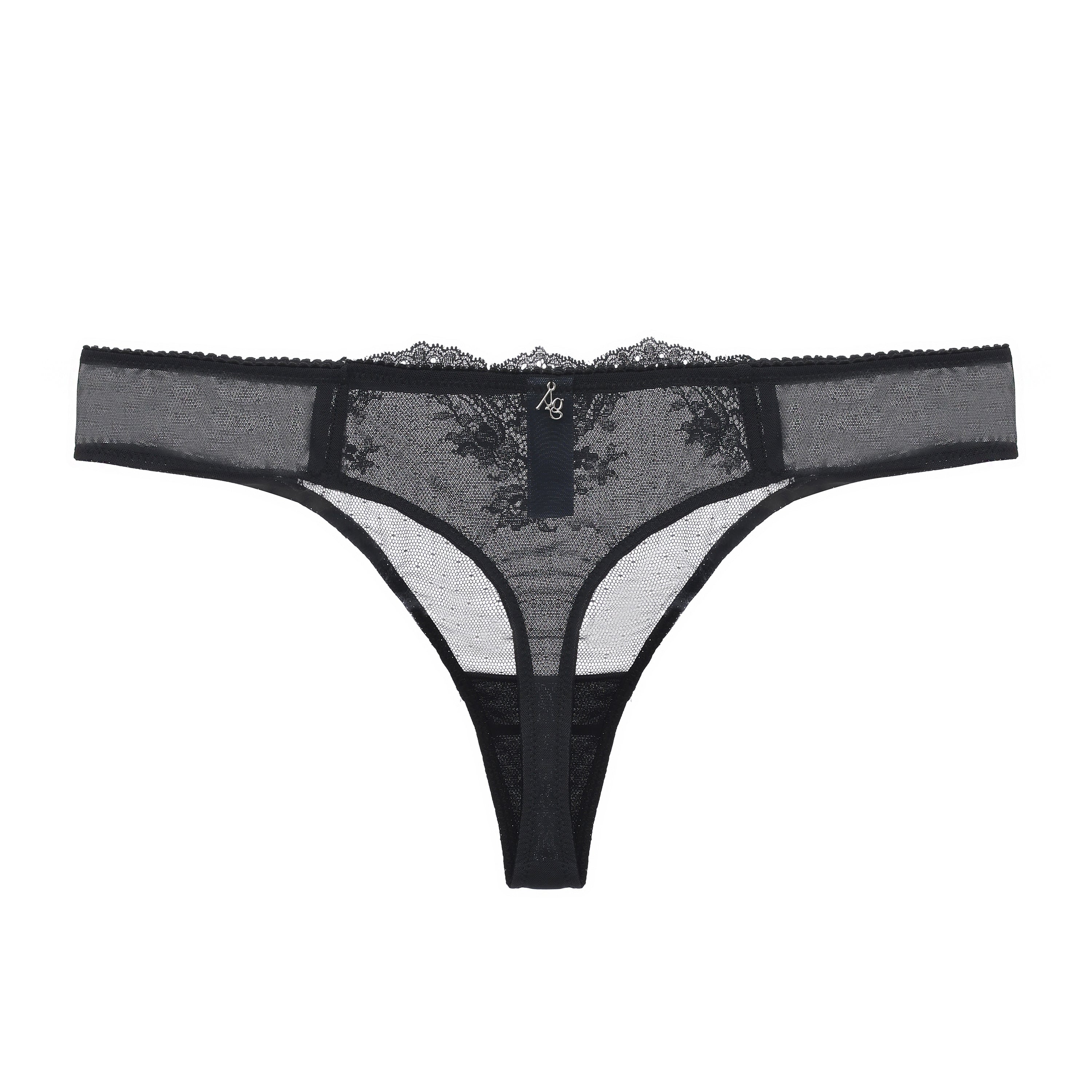 Amour d'Agnette Kim Stretch Lace & Mesh Thong — soft elastic edge