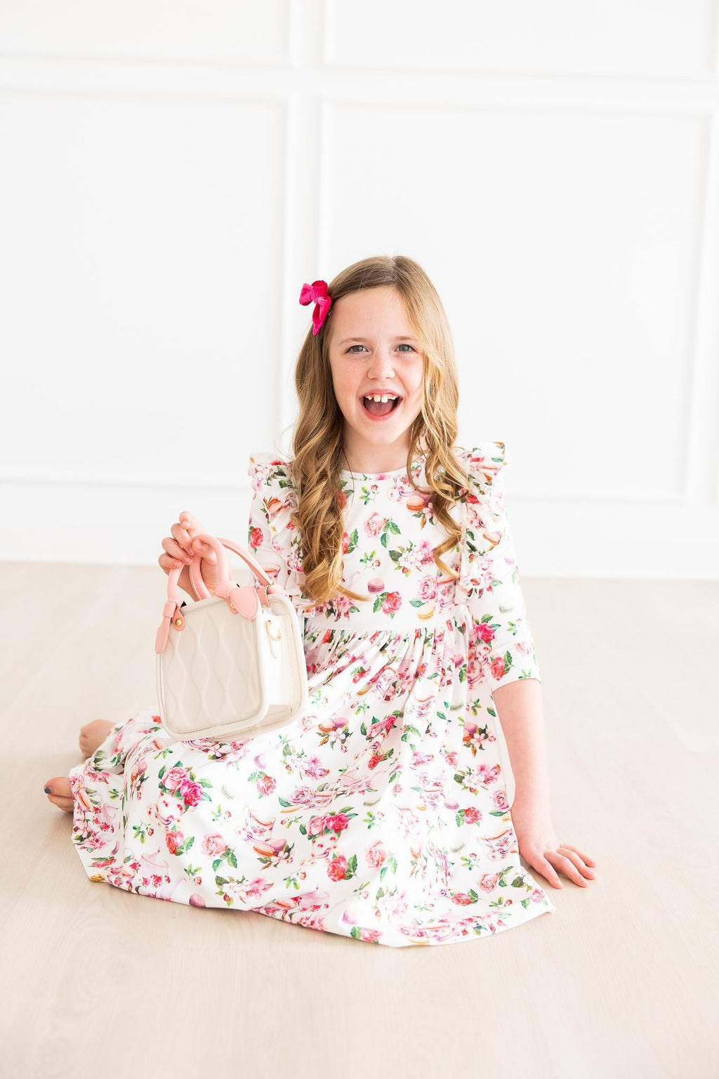 Mila & Rose ® SALE Macarons & Tea Ruffle Twirl Dress — lifestyle context