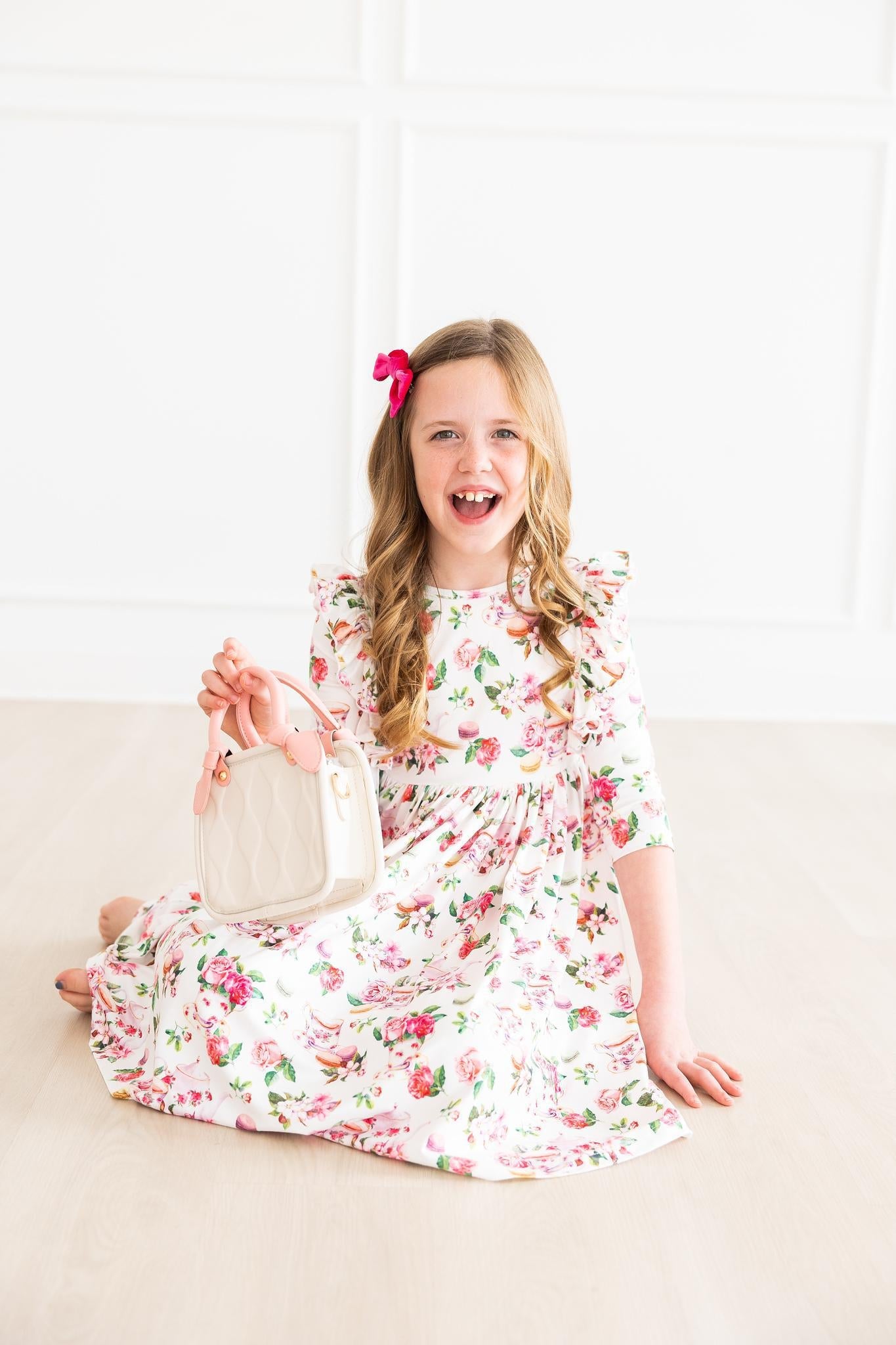 Mila & Rose ® SALE Macarons & Tea Ruffle Twirl Dress — lifestyle context