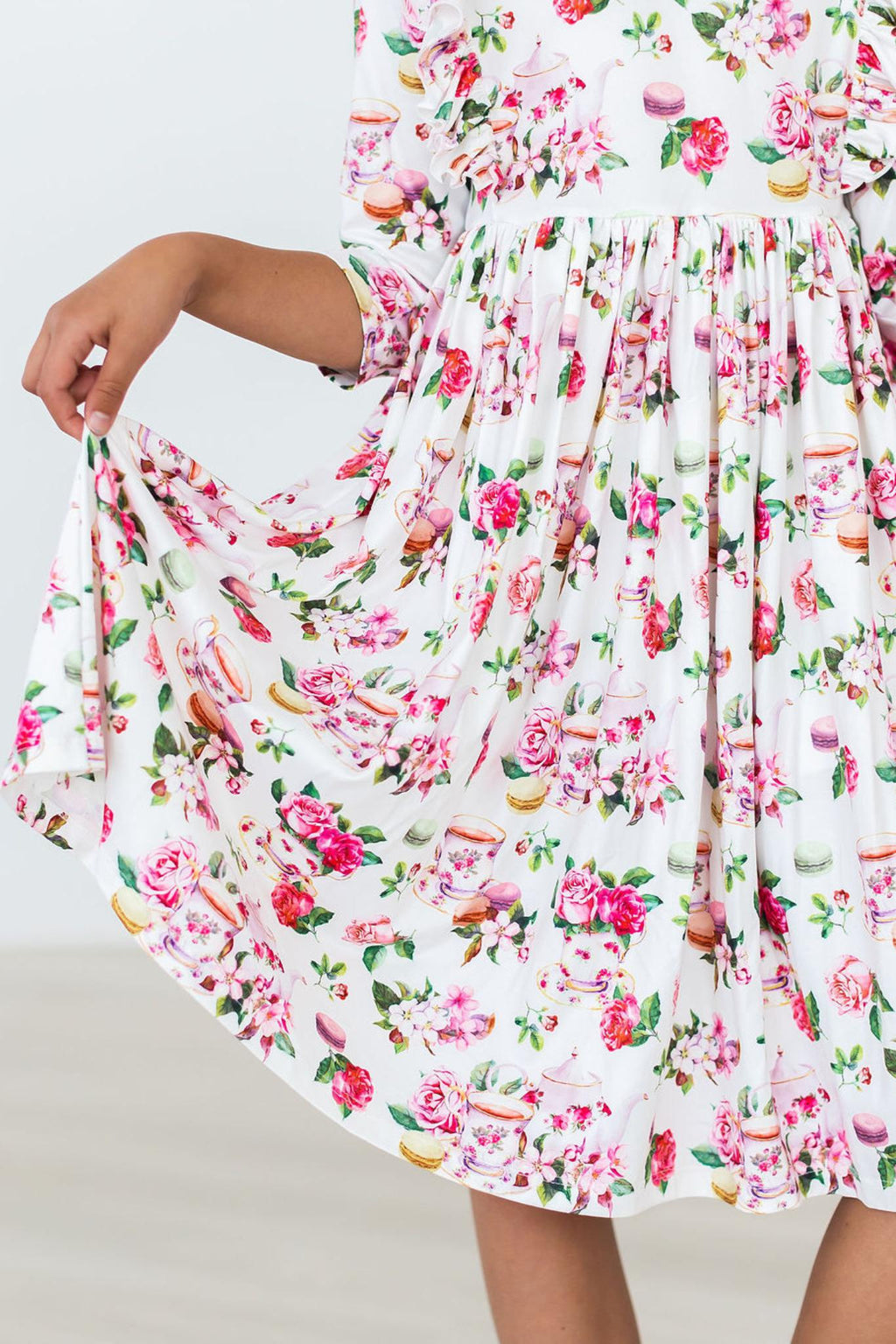 Mila & Rose ® SALE Macarons & Tea Ruffle Twirl Dress — main product shot
