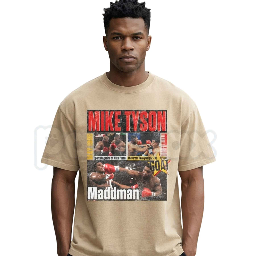 Maddman Tyson Inspired Vintage Graphic T-Shirt – Retro Heavyweight Boxing Unisex Cotton Tee