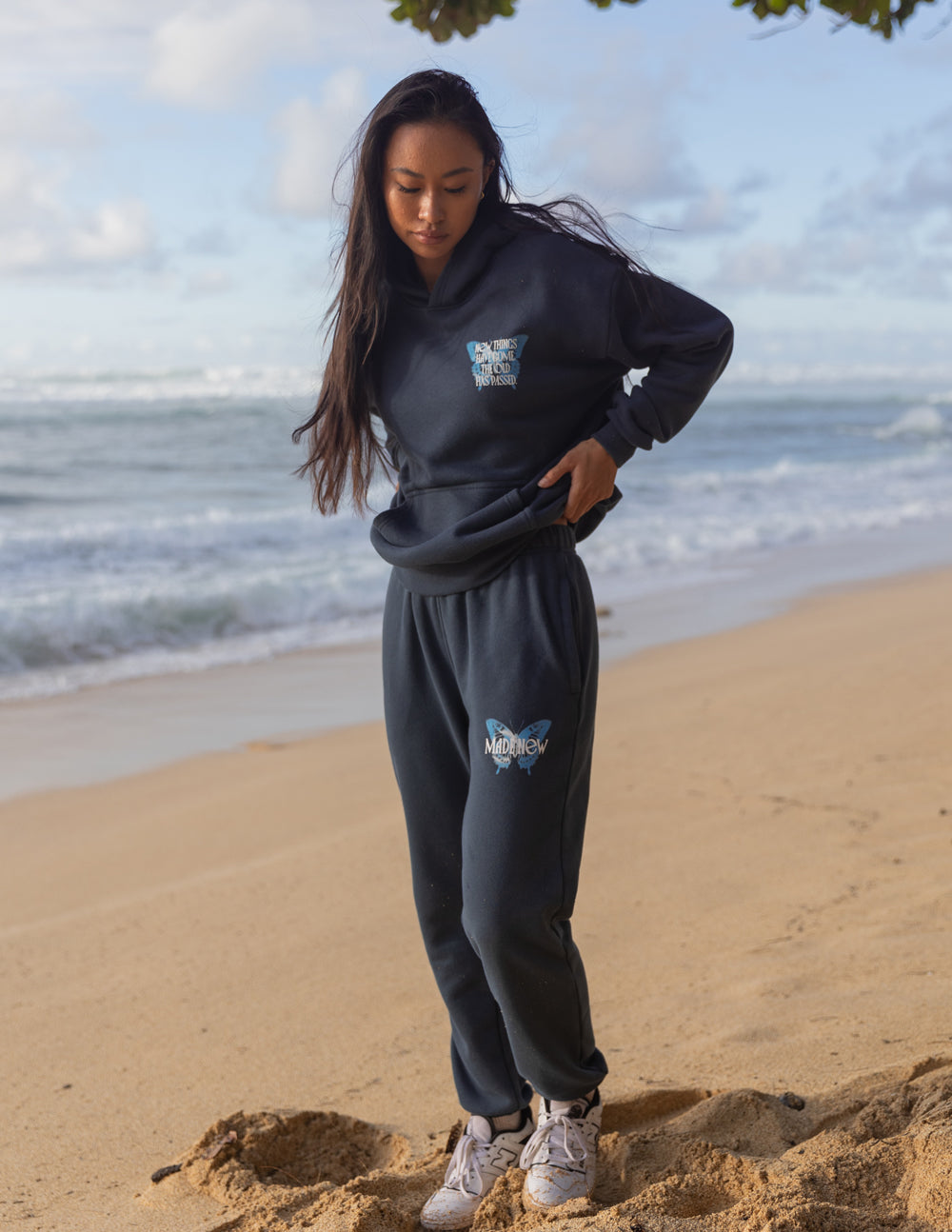 Elevated Faith Made New Butterfly Unisex Hoodie — detail close-up
