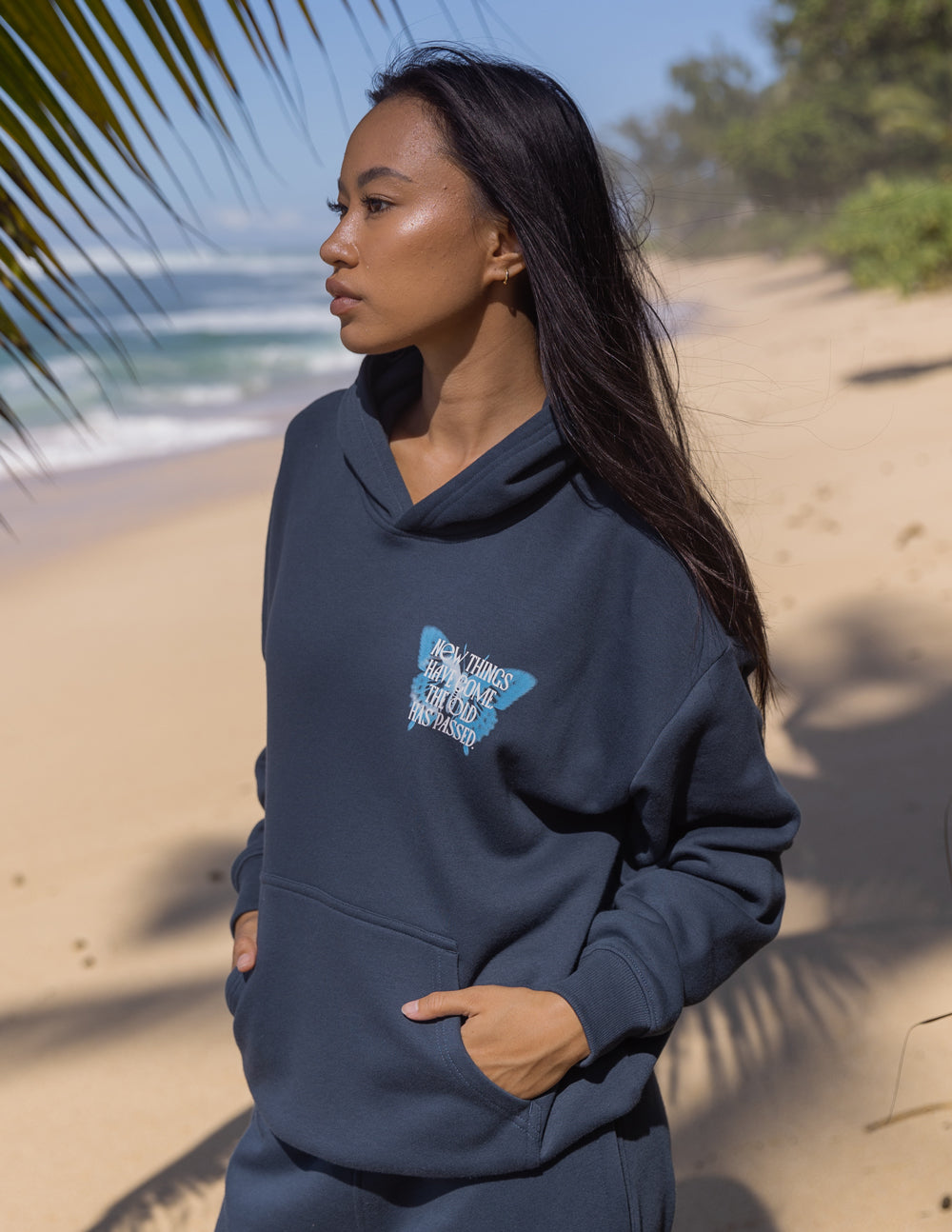 Elevated Faith Made New Butterfly Unisex Hoodie — lifestyle context