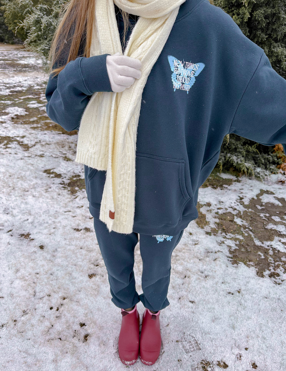 Elevated Faith Made New Butterfly Unisex Hoodie — in-use photo
