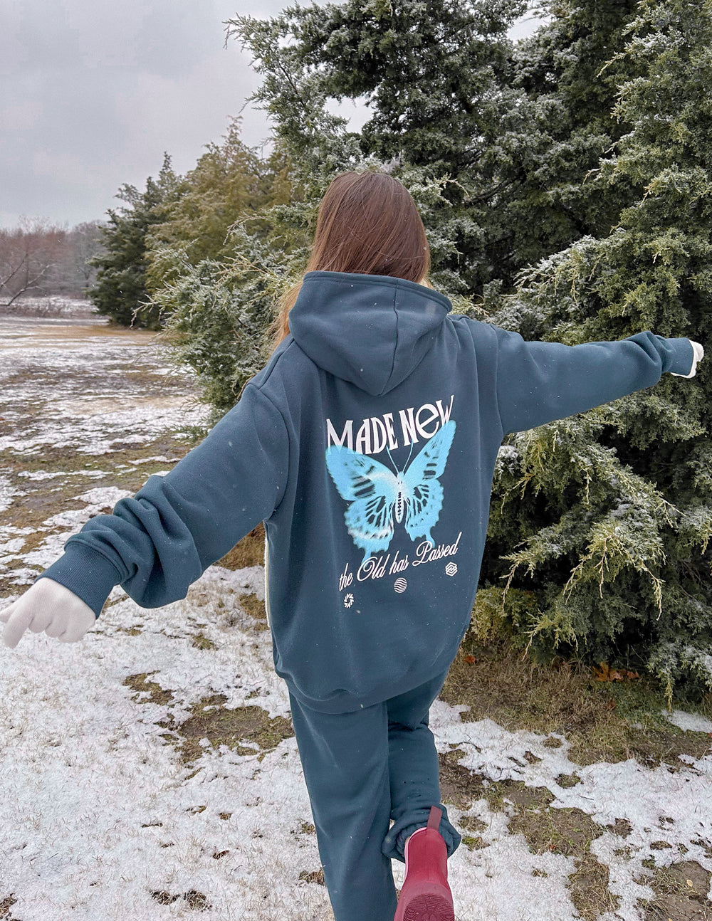 Elevated Faith Made New Butterfly Unisex Hoodie — size reference
