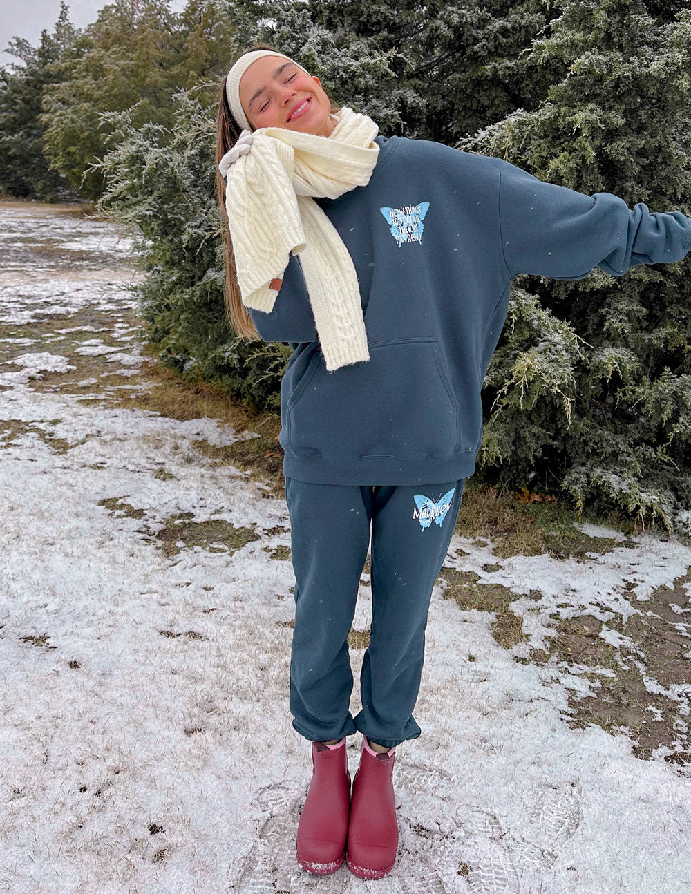 Elevated Faith Made New Butterfly Unisex Sweatpant — lifestyle worn / used context