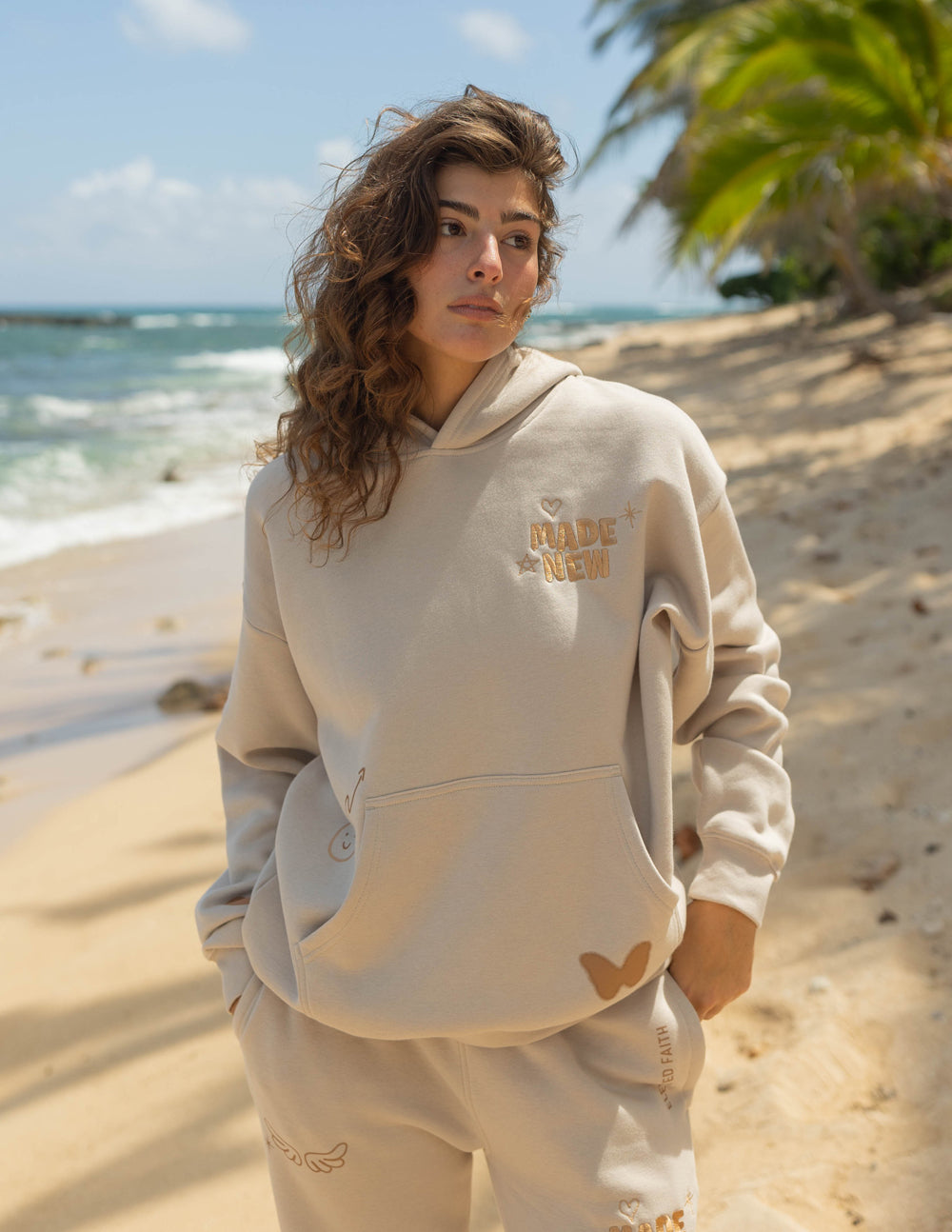 Cream Hoodies