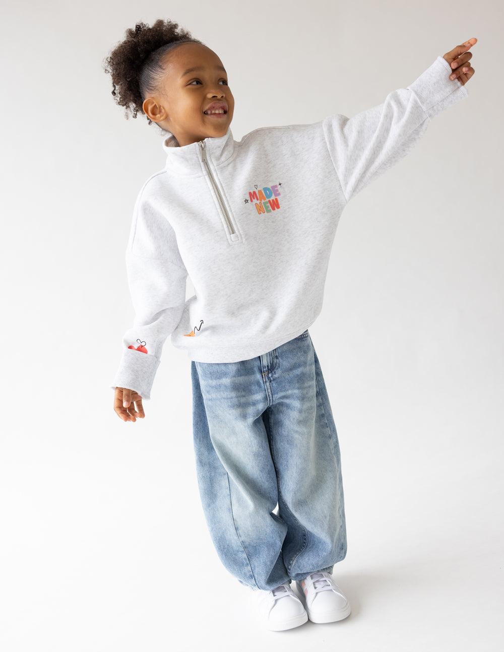 Elevated Faith Made New Kids Half-Zip — lifestyle worn / used context