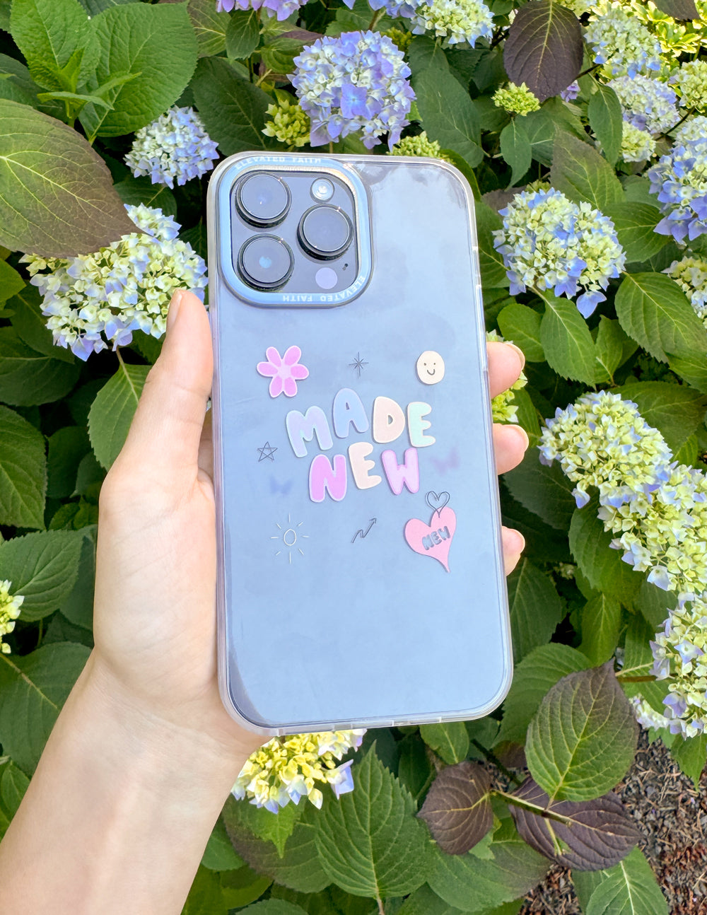 Elevated Faith Made New Phone Case — lifestyle context