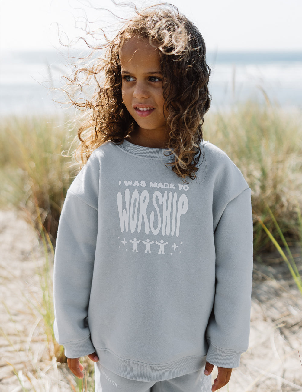 Elevated Faith Made To Worship Kids Crewneck — main product shot