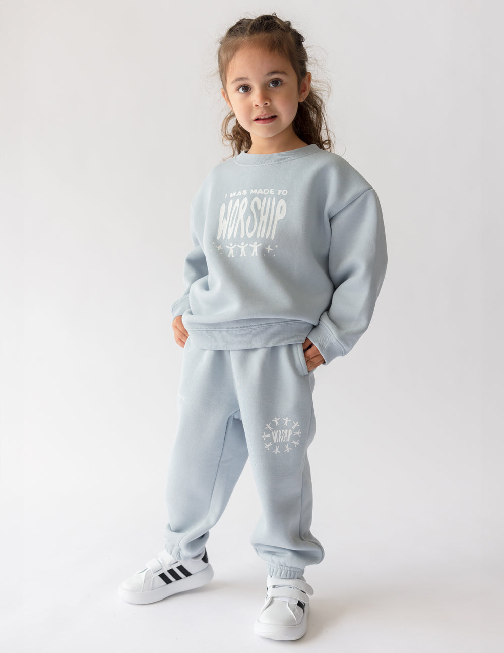 Elevated Faith Made To Worship Kids Crewneck — back view