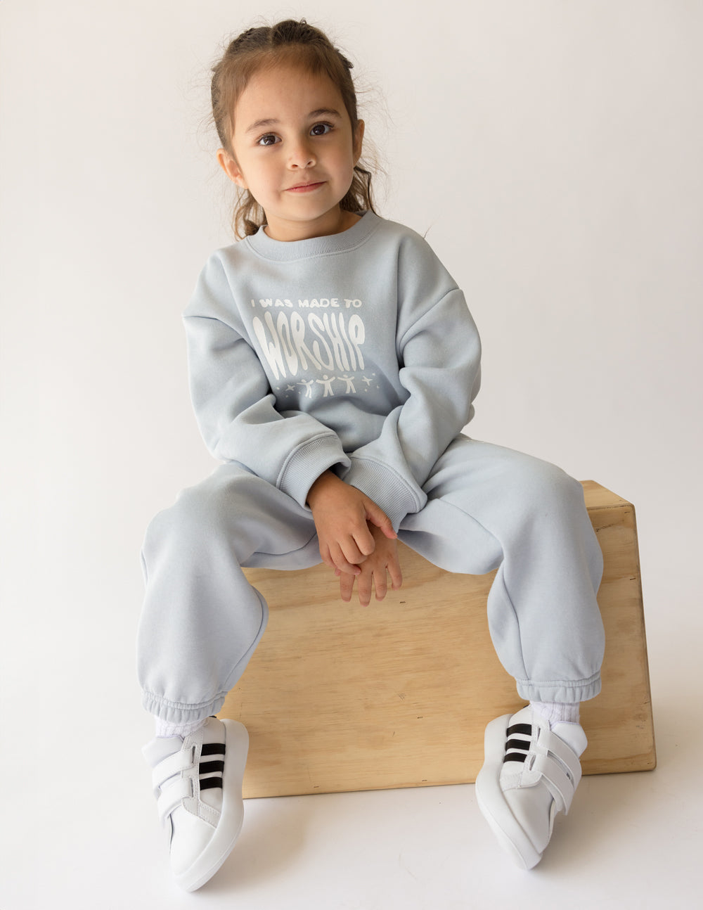 Elevated Faith Made To Worship Kids Crewneck — alternative angle