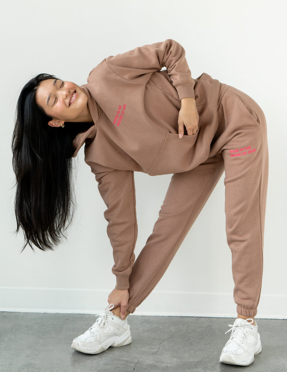 Elevated Faith Made in the Image of God Brown Unisex Sweatpant — detail close-up