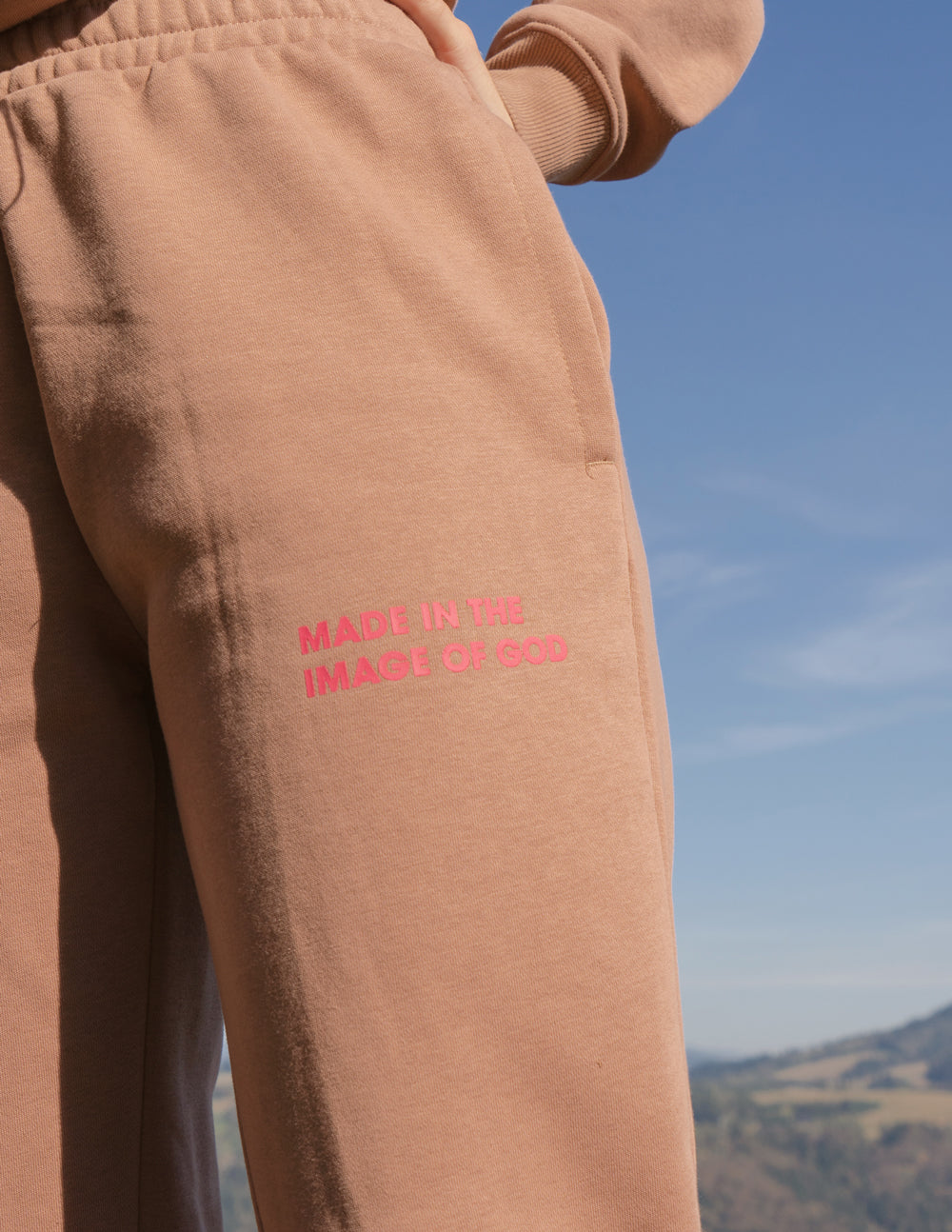 Elevated Faith Made in the Image of God Brown Unisex Sweatpant — side view