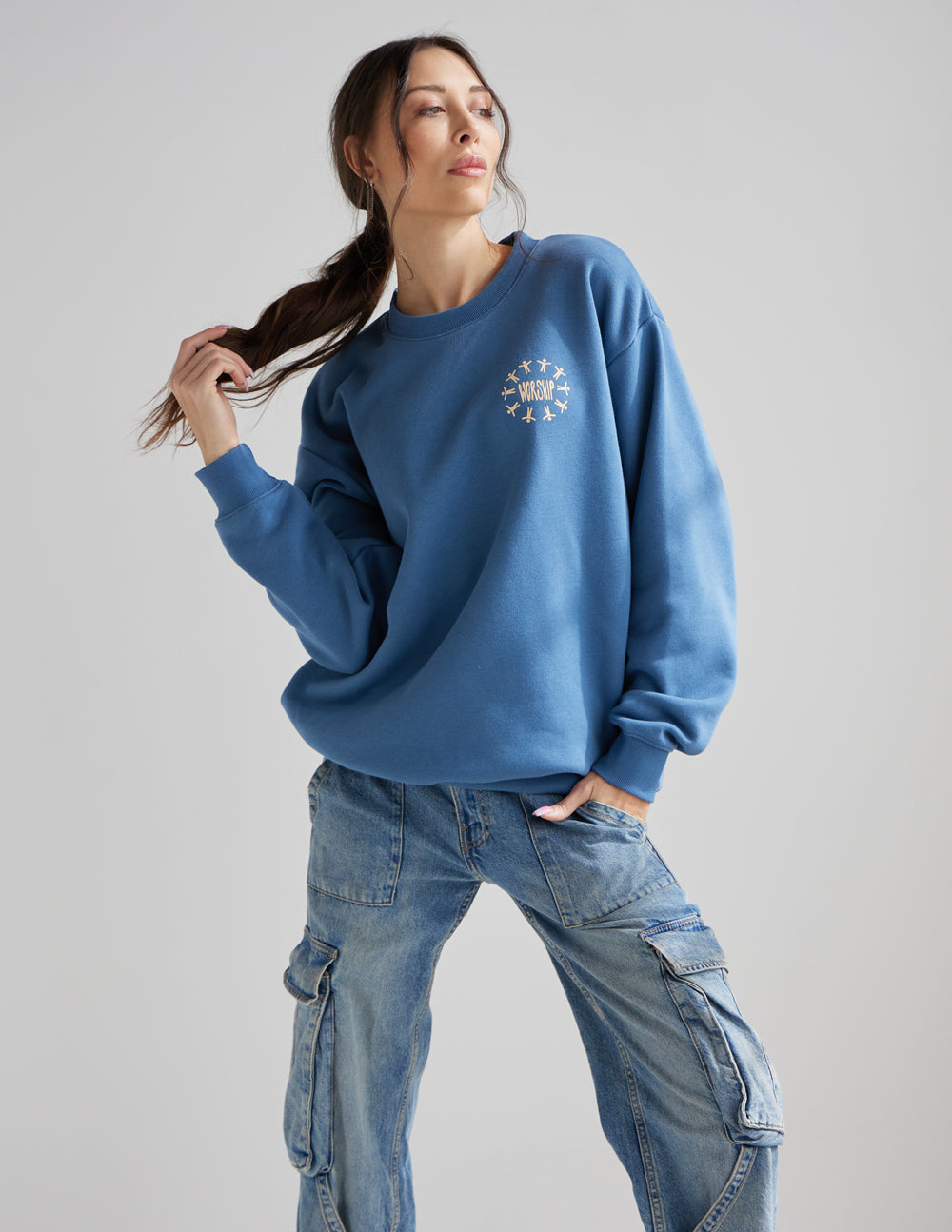 Elevated Faith Made to Worship Unisex Crewneck — detail close-up