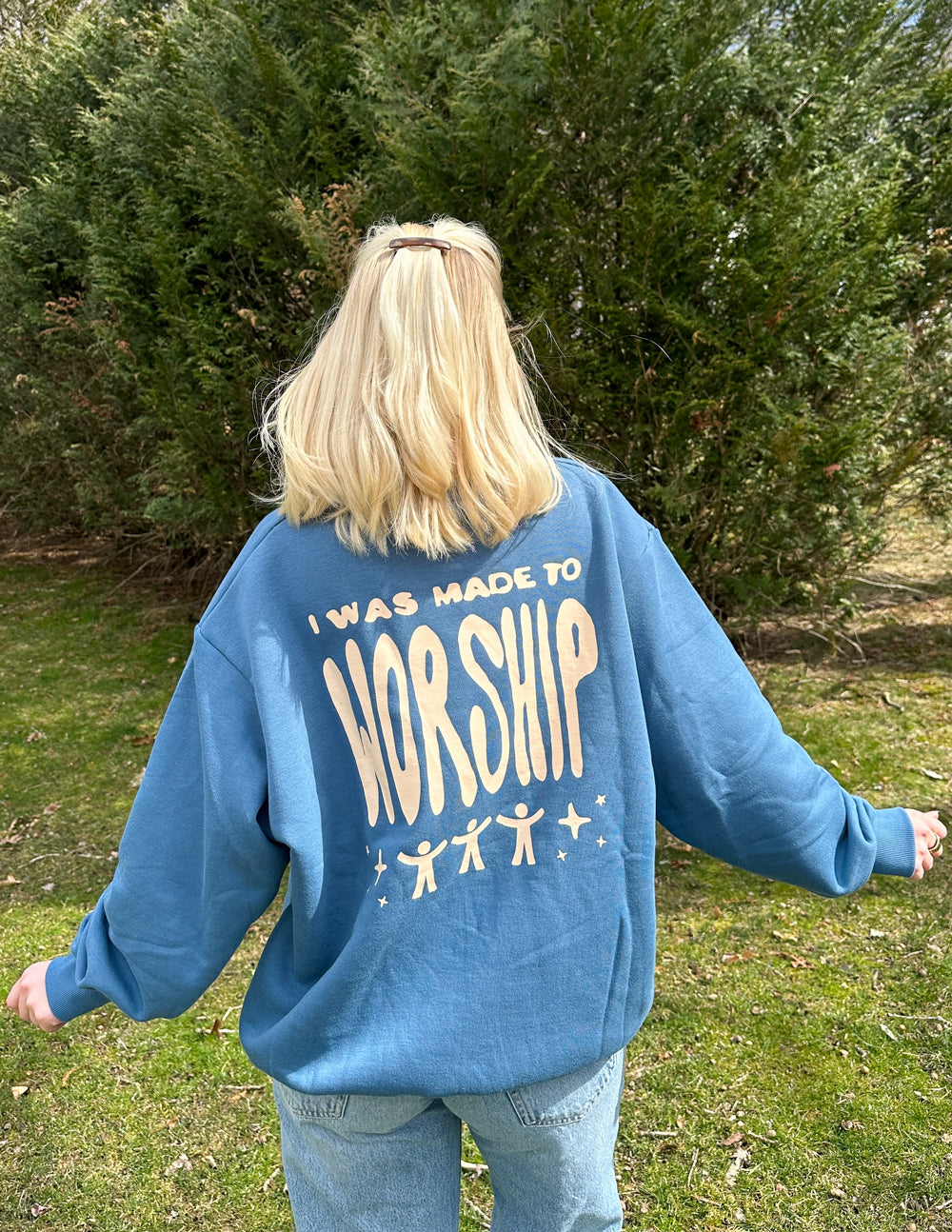 Elevated Faith Made to Worship Unisex Crewneck — comparison shot