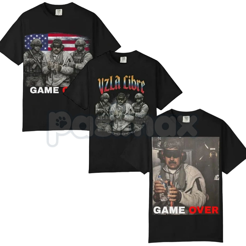 Pasimax Maduro "Game Over" T-Shirt – Political Statement Graphic Tee, Venezuela Freedom Apparel, Bold Activism Shirt, Vintage