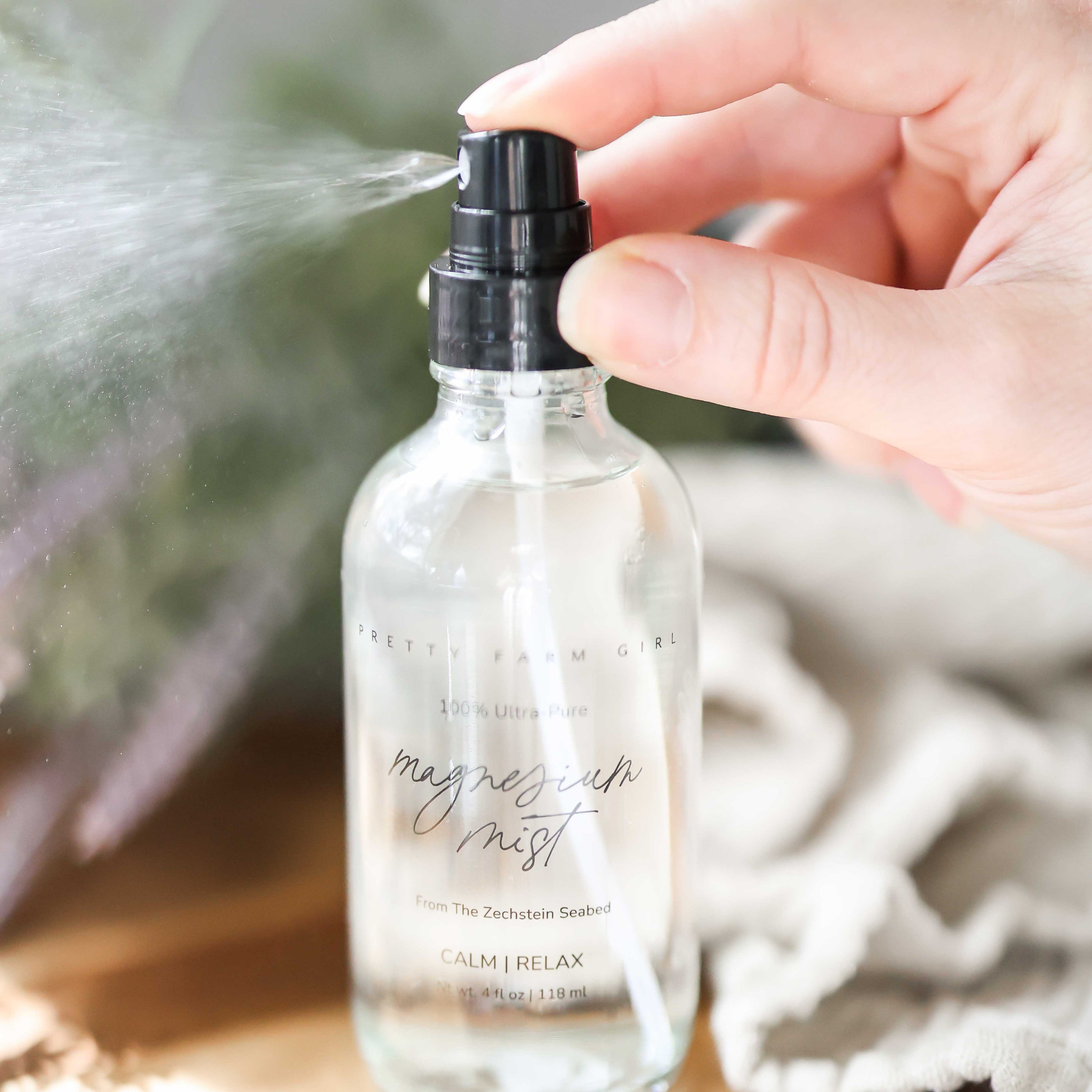 Pretty farm girl Magnesium Mist Body Spray — lifestyle context