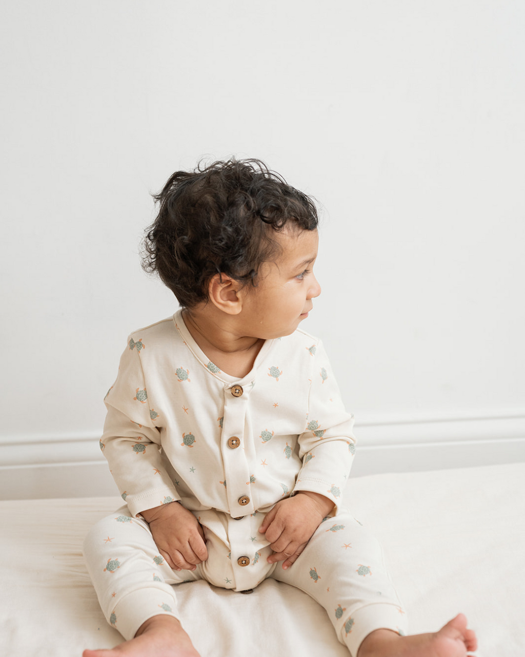 Dear Hayden Quinn Magnetic Playsuit in Turtles — main product shot