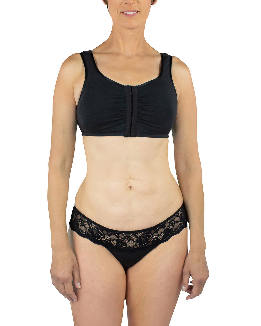 Everviolet Maia Front Close Bra, Black — lifestyle context