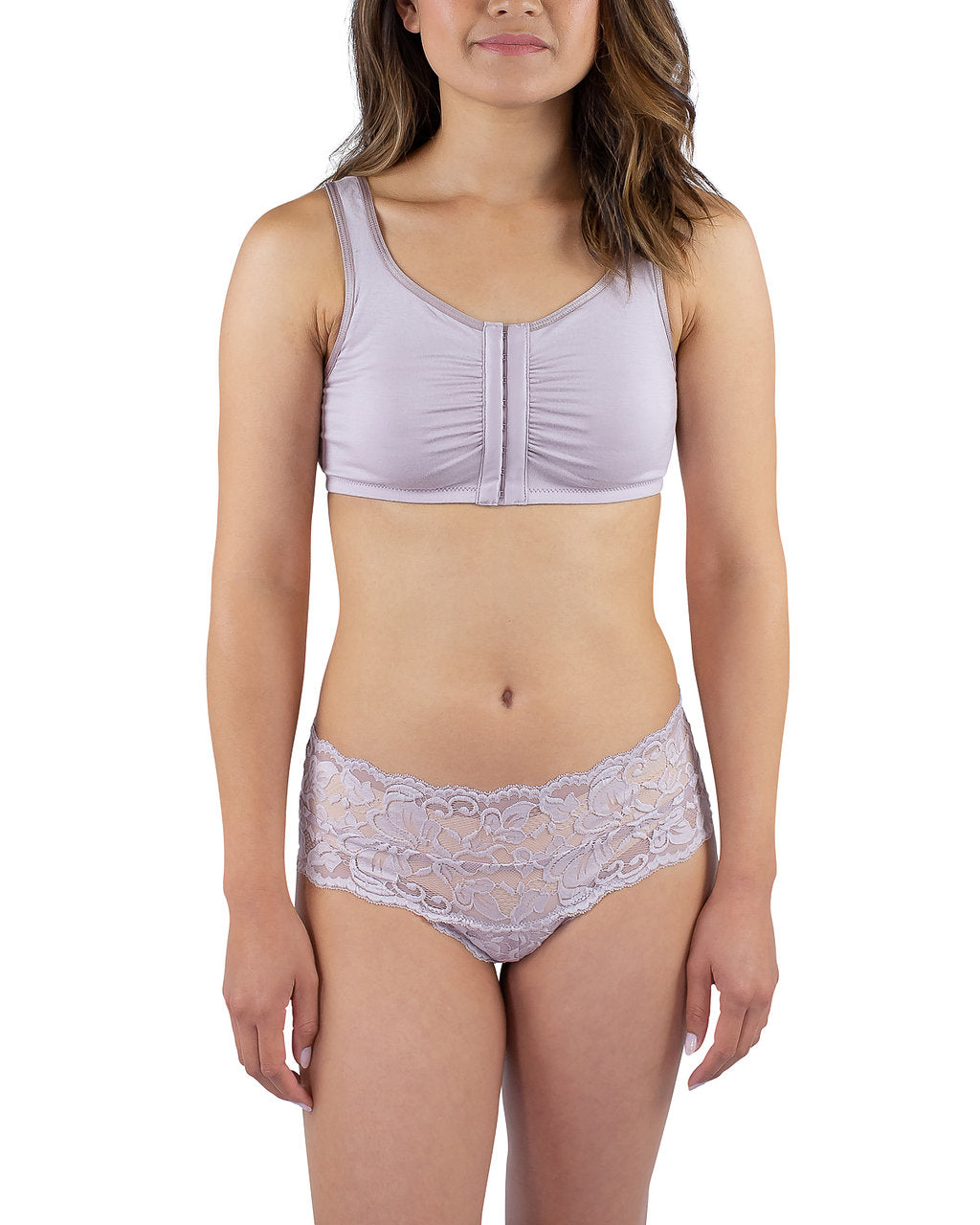 Everviolet Maia Front Close Bra, Mauve — lifestyle context