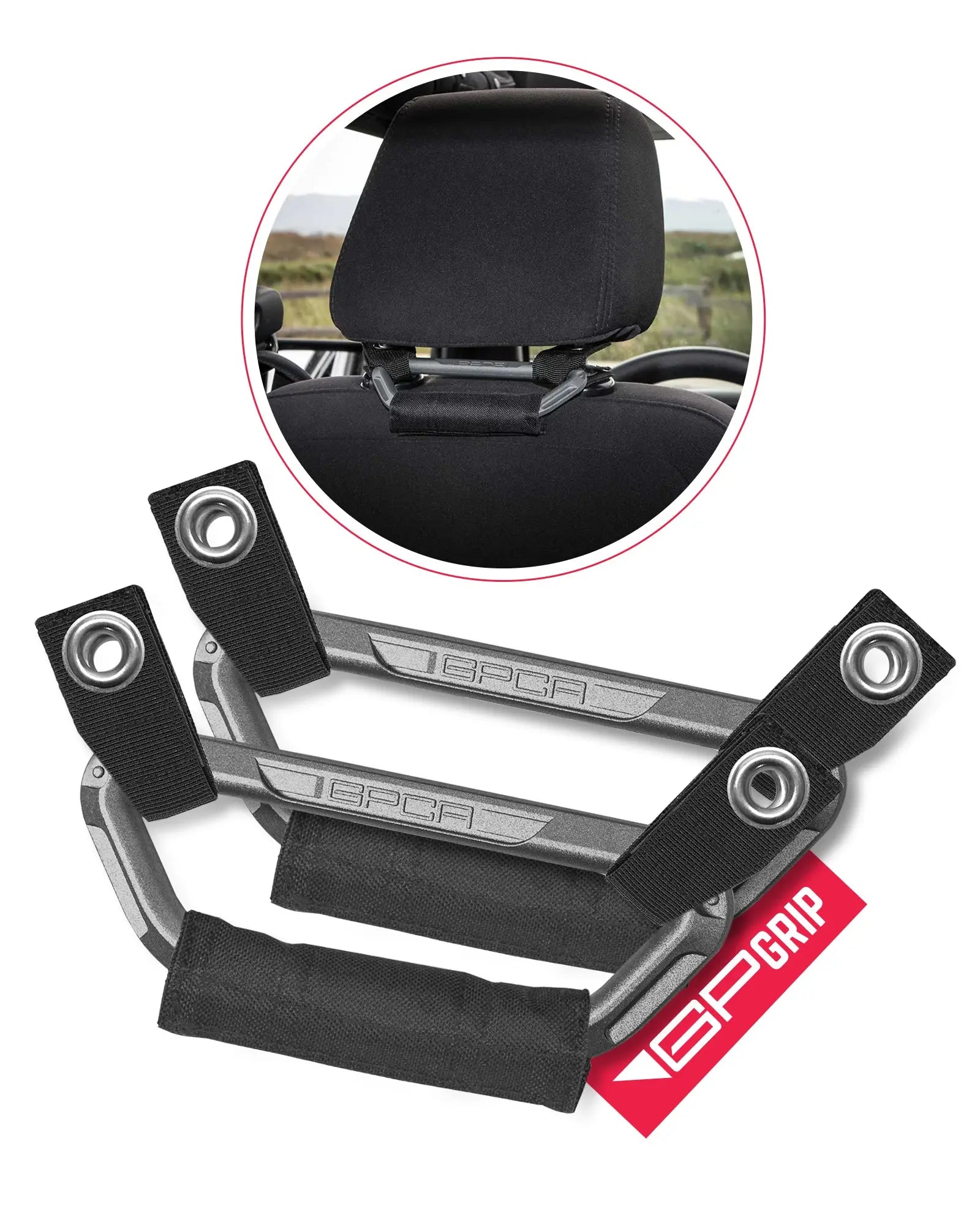 GPCA GP Back Grip PRO — Rear Headrest Handles for All Cars & Trucks — color detail