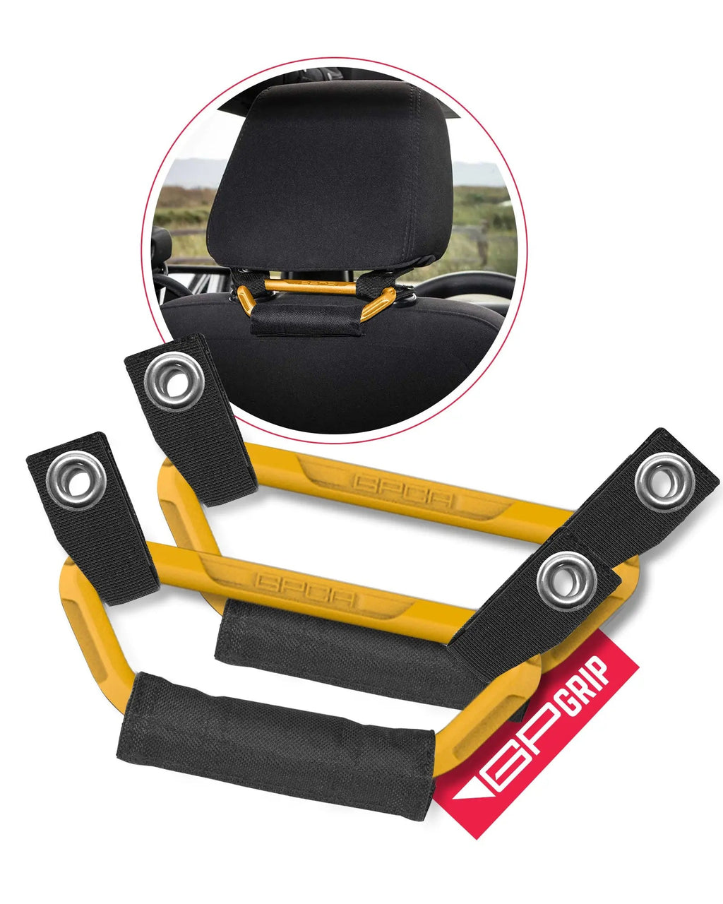 GPCA GP Back Grip PRO — Rear Headrest Handles for All Cars & Trucks — packaging