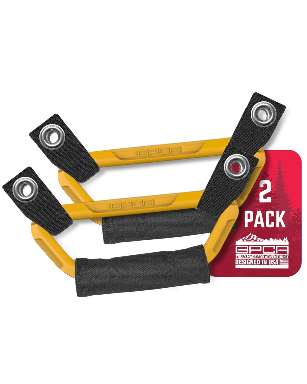 GPCA GP-Grip PRO Foldable Color Handles — Jeep Wrangler (2007–2023) — flat-lay composition