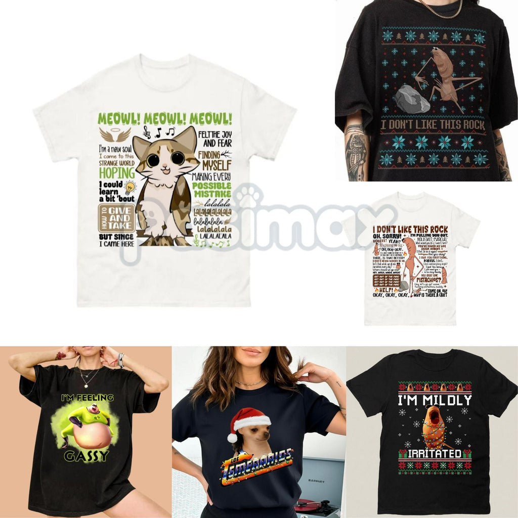 Pasimax Marcus The Worm Ugly Christmas Shirt - Funny Los Temerarios Thanksgiving Meme Tee, I Don't Like This Rock Xmas Gift, 